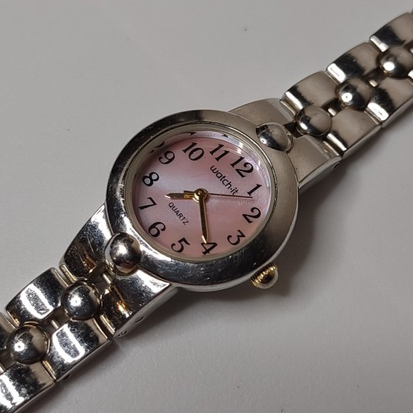 Metal Silver Tone And Pink Analog Watch - Picture 1 of 11